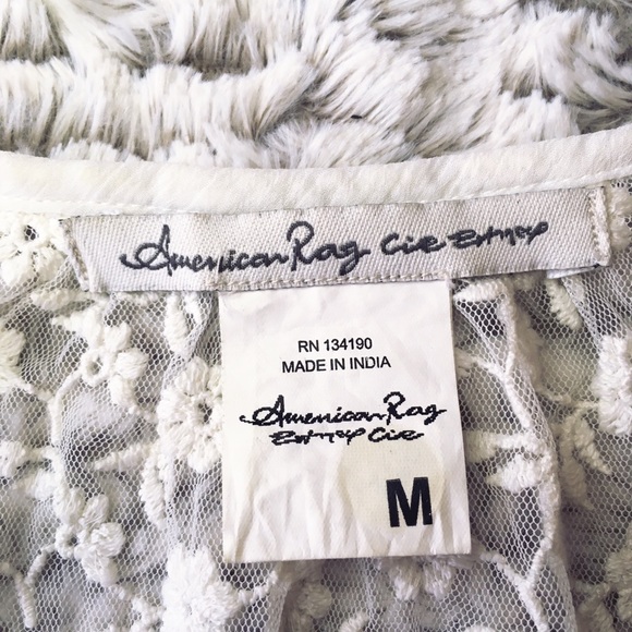 AMERICAN RAG CIE PURE LACE SHEER BOHO SHIRT - Picture 6 of 6